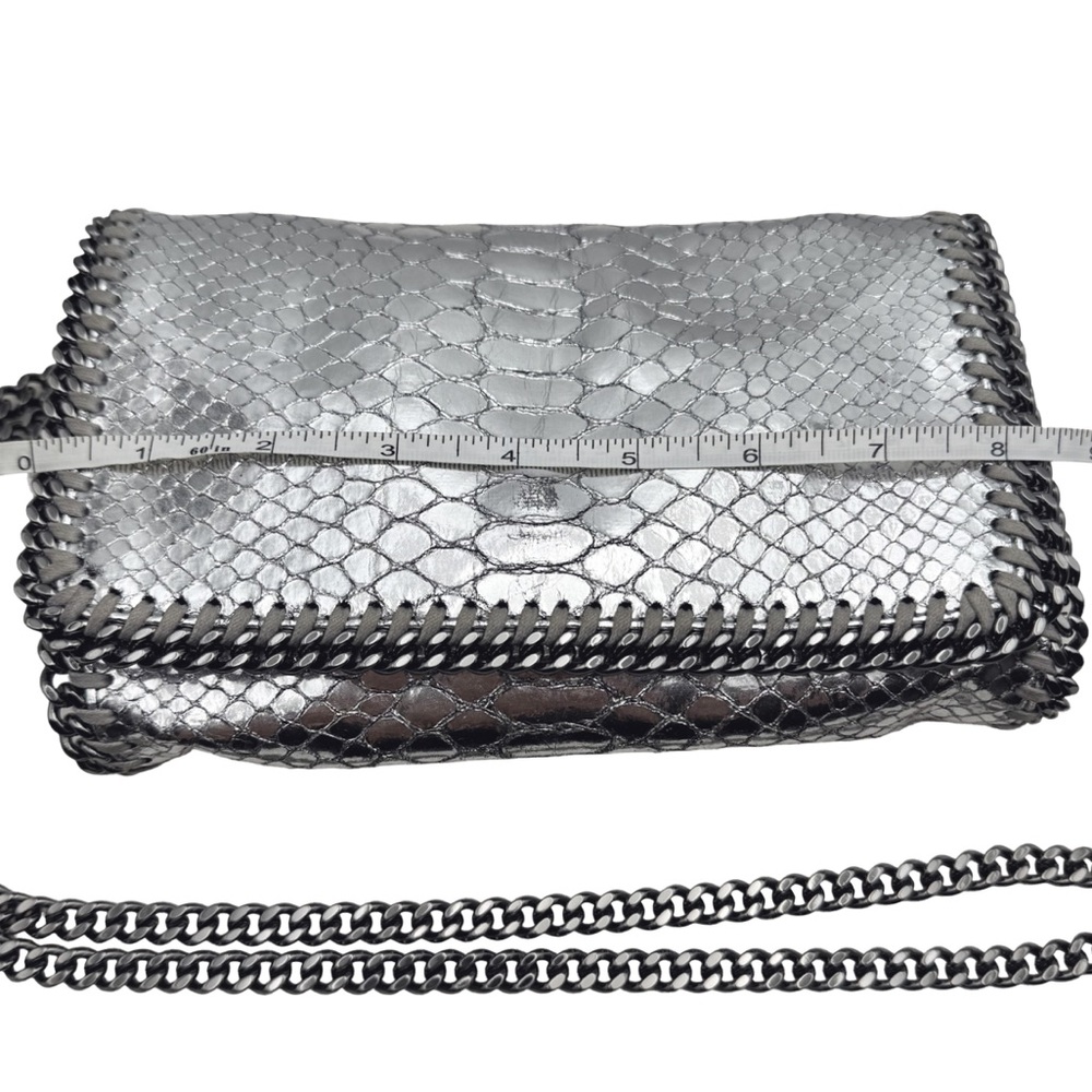 Stella McCartney Silver Python Embossed Leather F… - image 11